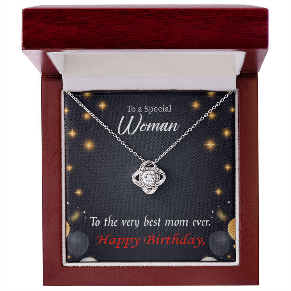 To My Mom Birthday Message Best Mom Ever Infinity Knot Necklace Message Card-Express Your Love Gifts