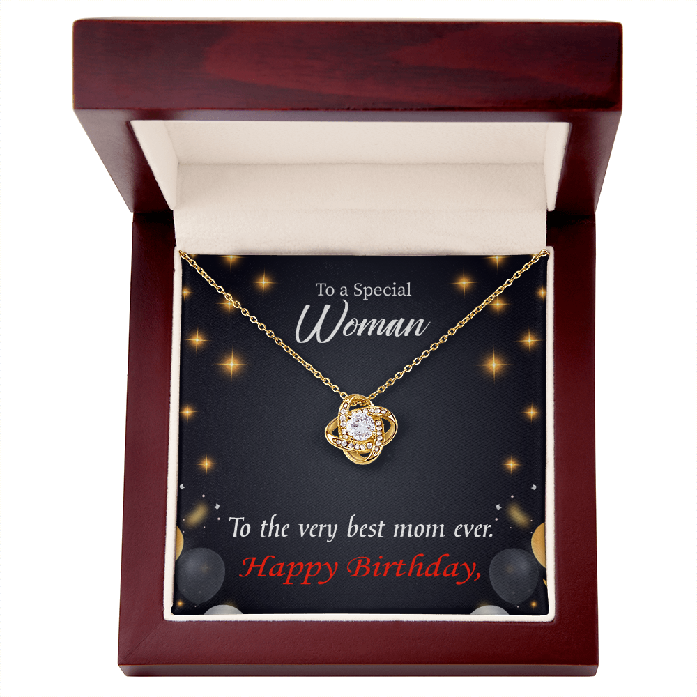 To My Mom Birthday Message Best Mom Ever Infinity Knot Necklace Message Card-Express Your Love Gifts