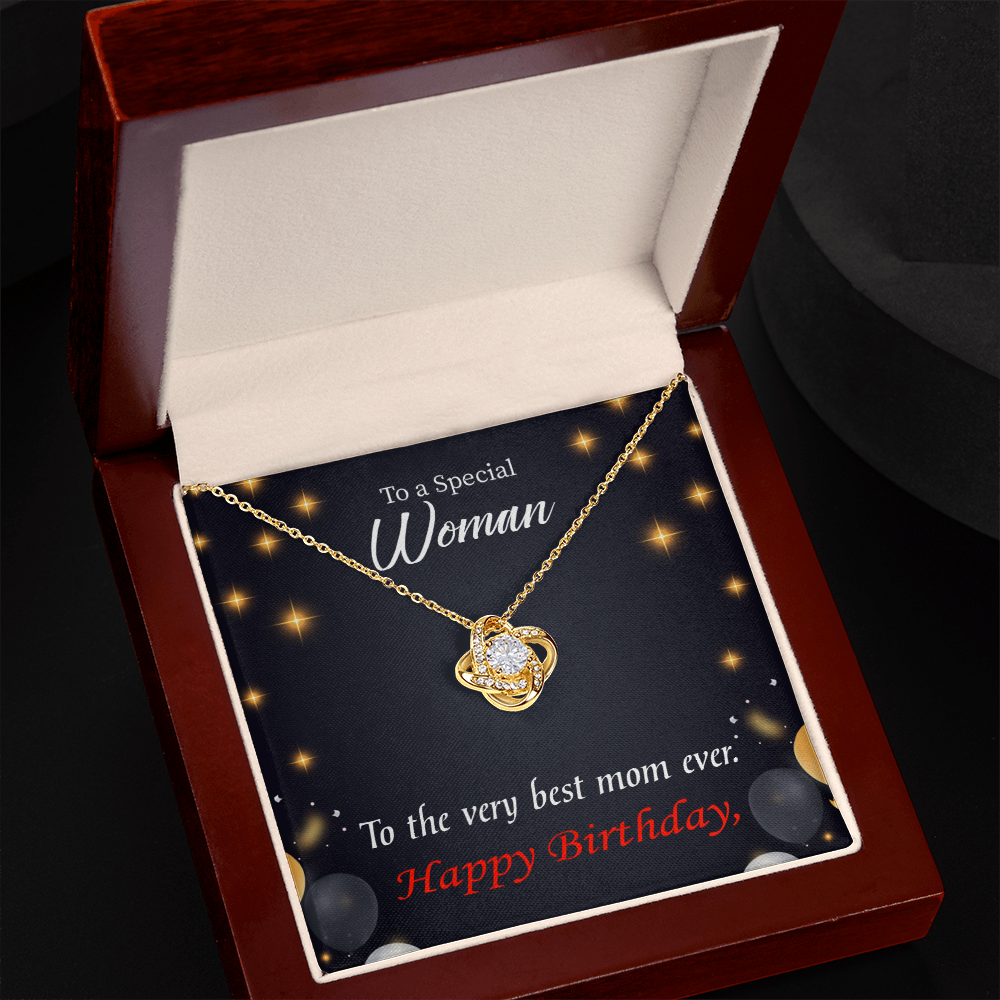 To My Mom Birthday Message Best Mom Ever Infinity Knot Necklace Message Card-Express Your Love Gifts