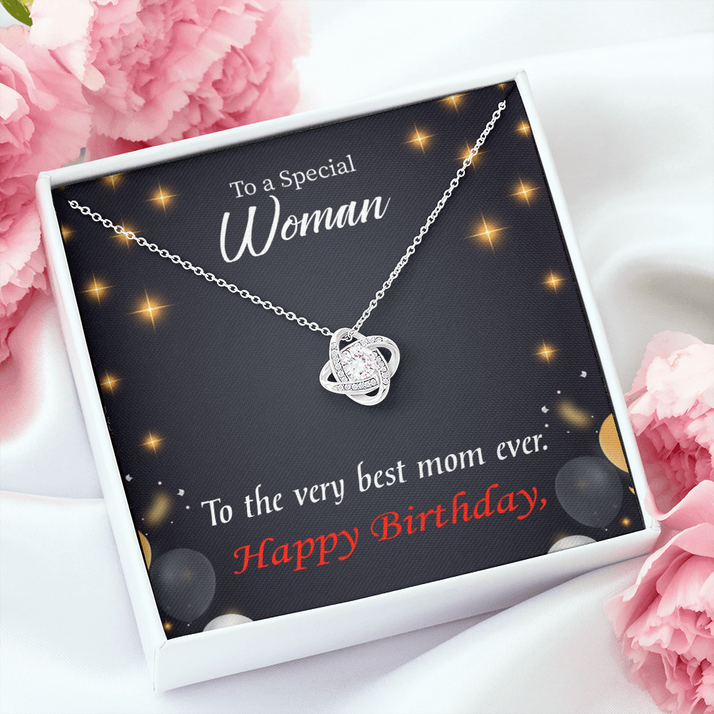 To My Mom Birthday Message Best Mom Ever Infinity Knot Necklace Message Card-Express Your Love Gifts