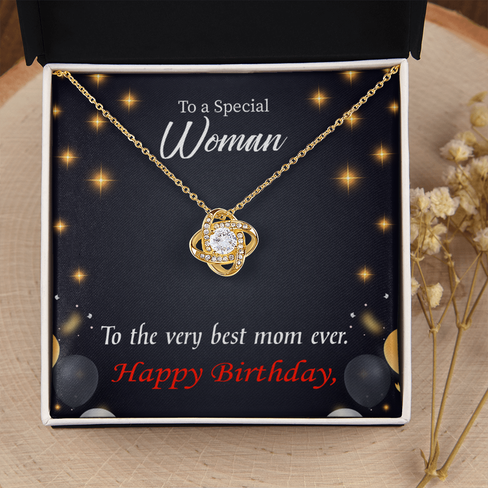 To My Mom Birthday Message Best Mom Ever Infinity Knot Necklace Message Card-Express Your Love Gifts