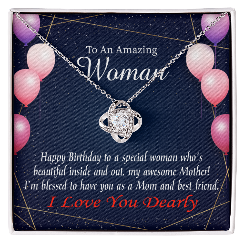 To My Mom Birthday Message Mom and Best Friend Infinity Knot Necklace Message Card-Express Your Love Gifts