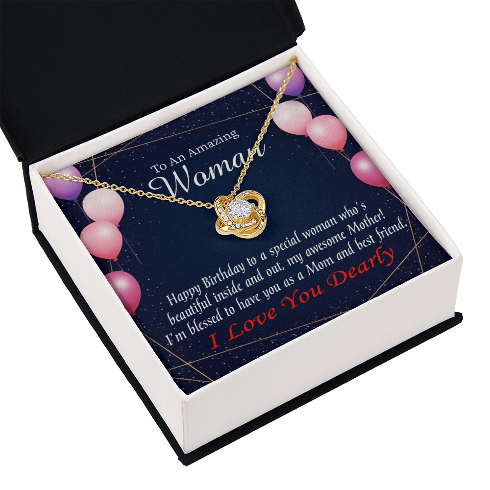 To My Mom Birthday Message Mom and Best Friend Infinity Knot Necklace Message Card-Express Your Love Gifts