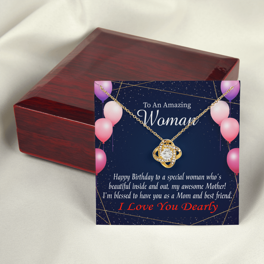 To My Mom Birthday Message Mom and Best Friend Infinity Knot Necklace Message Card-Express Your Love Gifts