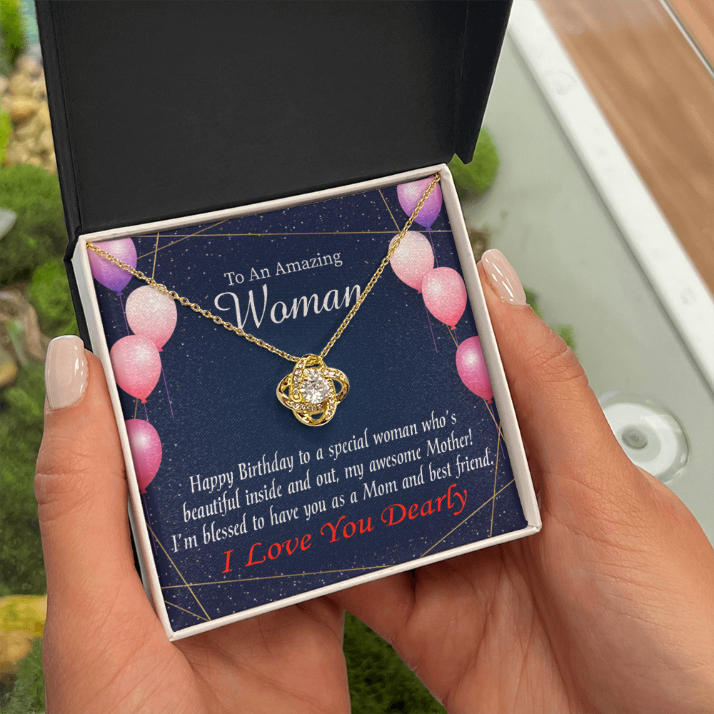 To My Mom Birthday Message Mom and Best Friend Infinity Knot Necklace Message Card-Express Your Love Gifts