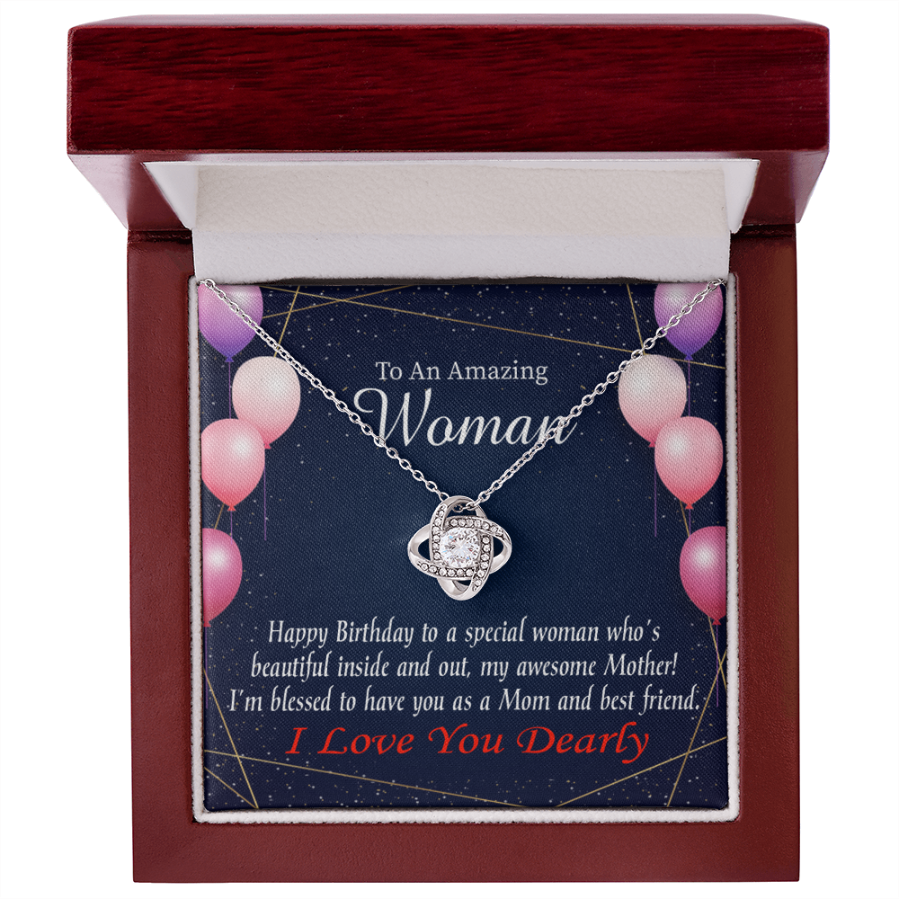 To My Mom Birthday Message Mom and Best Friend Infinity Knot Necklace Message Card-Express Your Love Gifts