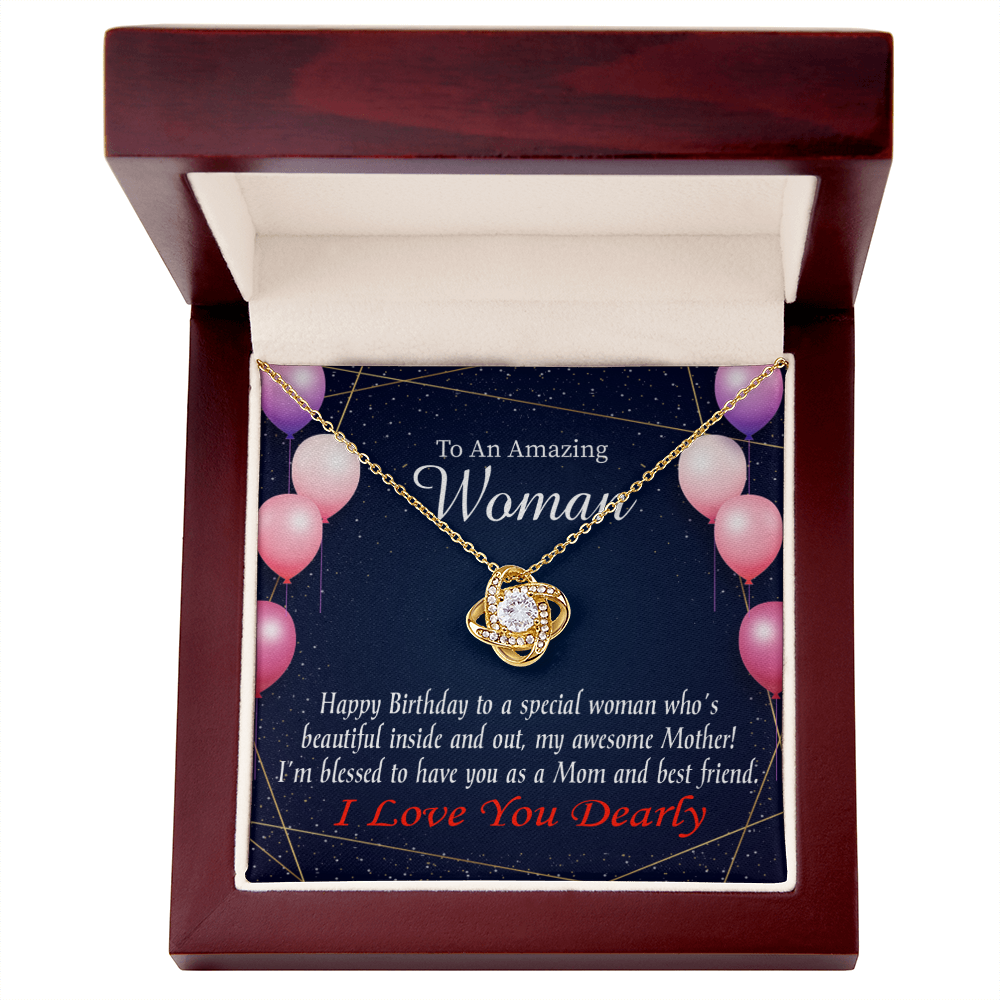 To My Mom Birthday Message Mom and Best Friend Infinity Knot Necklace Message Card-Express Your Love Gifts