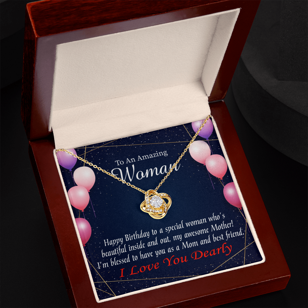 To My Mom Birthday Message Mom and Best Friend Infinity Knot Necklace Message Card-Express Your Love Gifts