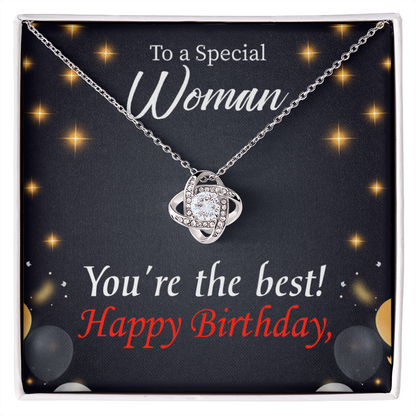 To My Mom Birthday Message The Best Mom Infinity Knot Necklace Message Card-Express Your Love Gifts