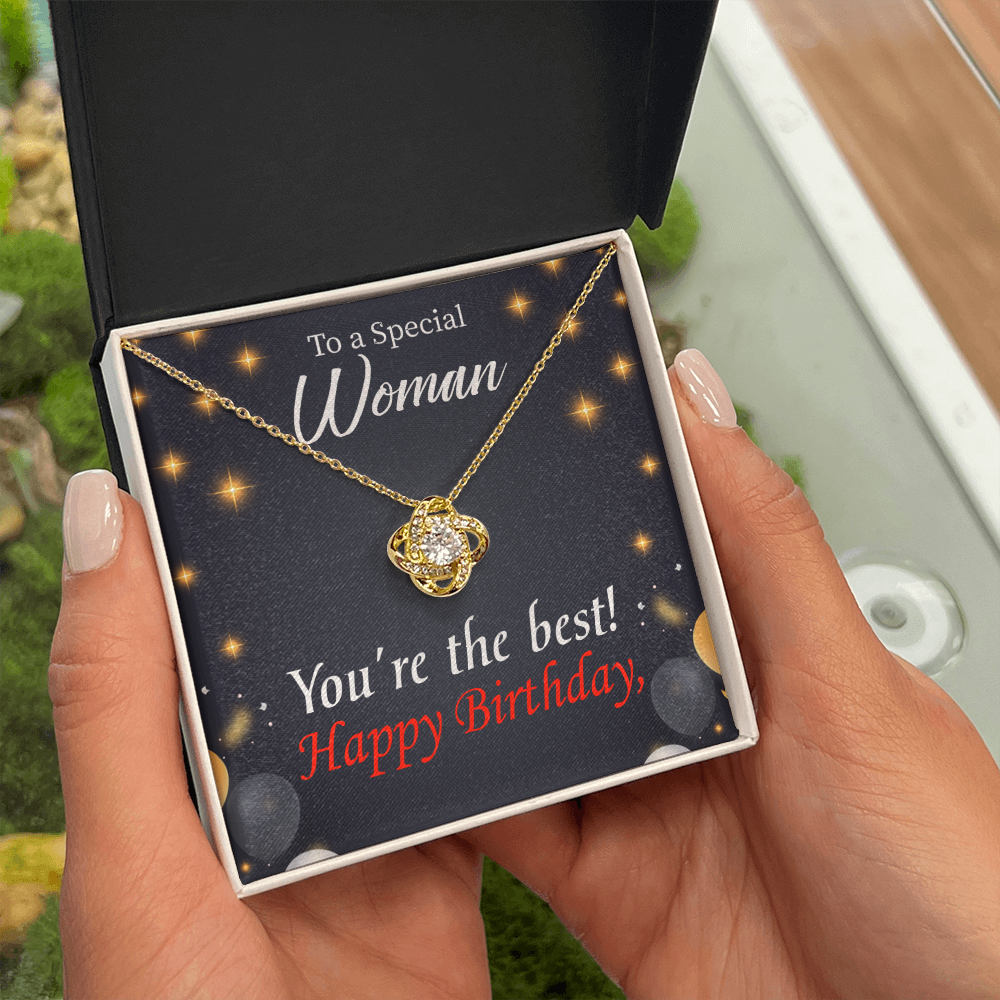 To My Mom Birthday Message The Best Mom Infinity Knot Necklace Message Card-Express Your Love Gifts