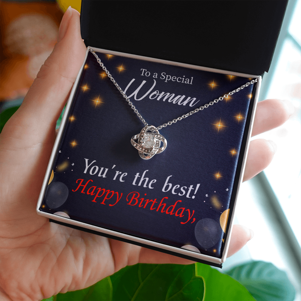 To My Mom Birthday Message The Best Mom Infinity Knot Necklace Message Card-Express Your Love Gifts