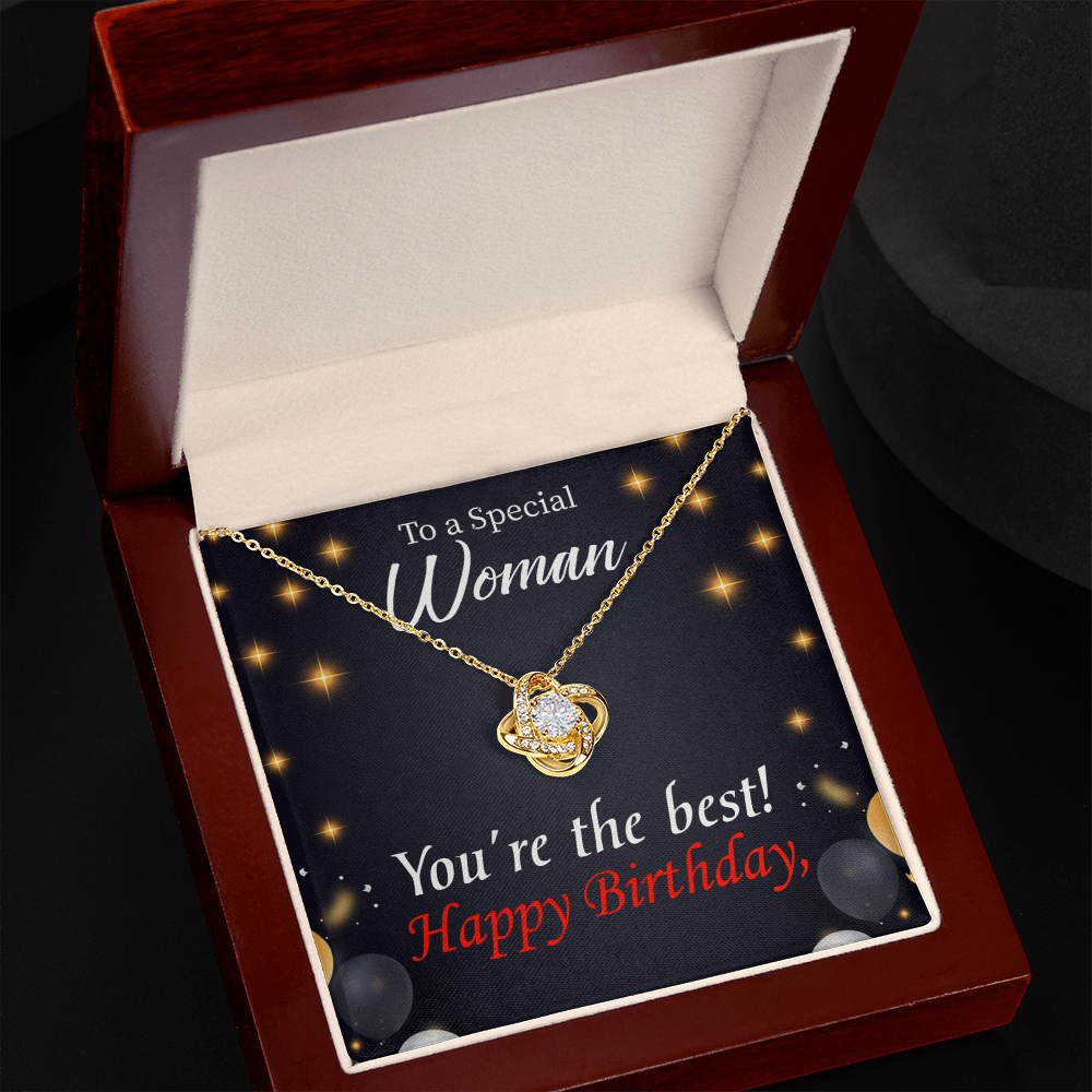 To My Mom Birthday Message The Best Mom Infinity Knot Necklace Message Card-Express Your Love Gifts