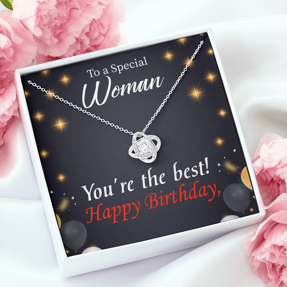 To My Mom Birthday Message The Best Mom Infinity Knot Necklace Message Card-Express Your Love Gifts