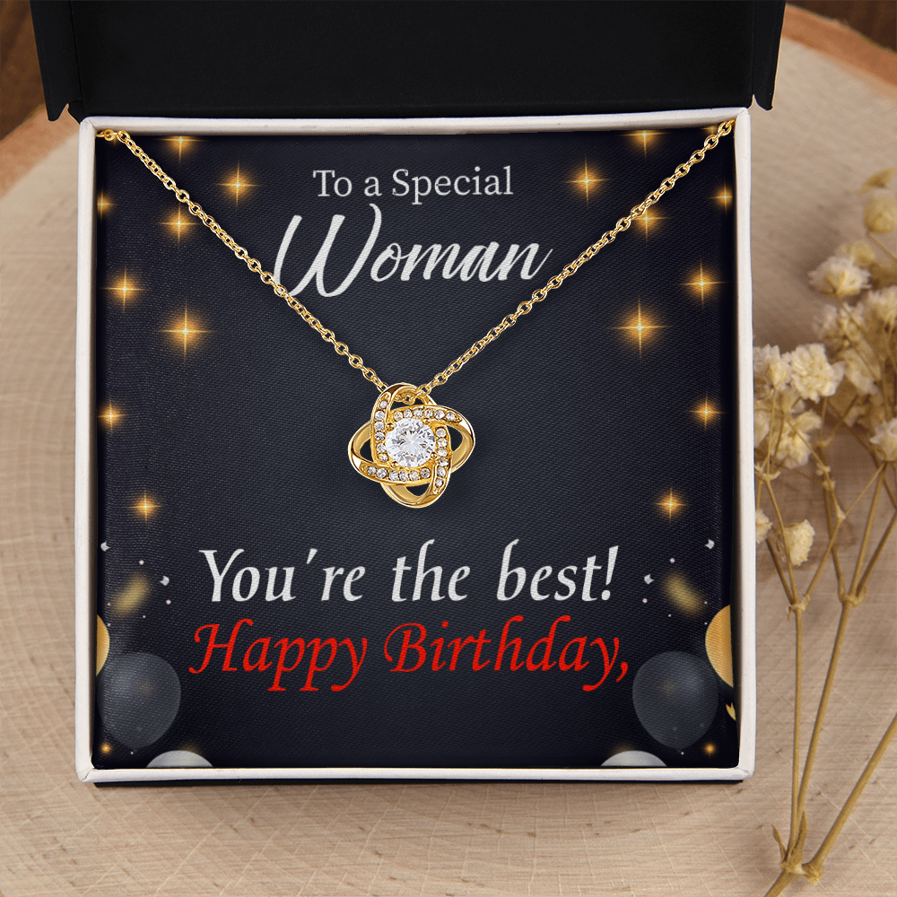 To My Mom Birthday Message The Best Mom Infinity Knot Necklace Message Card-Express Your Love Gifts