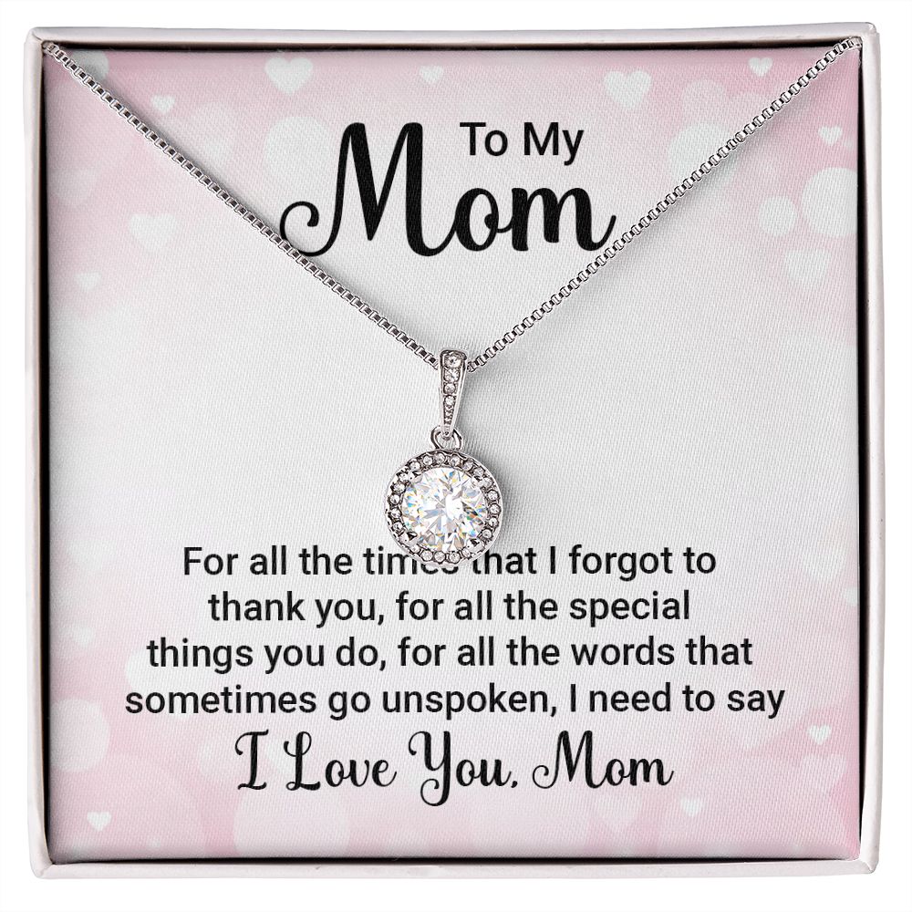 To My Mom For All The Times Eternal Hope Necklace Message Card-Express Your Love Gifts