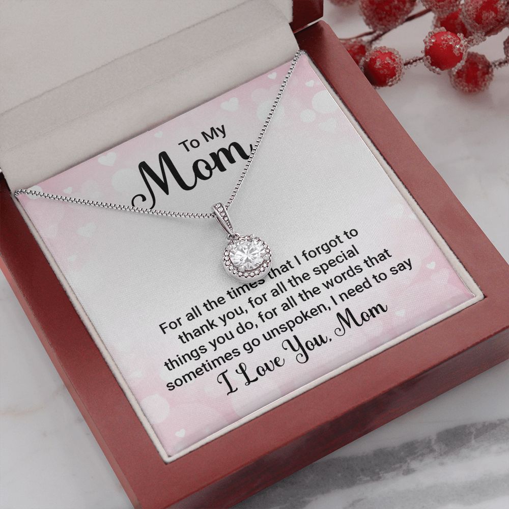 To My Mom For All The Times Eternal Hope Necklace Message Card-Express Your Love Gifts