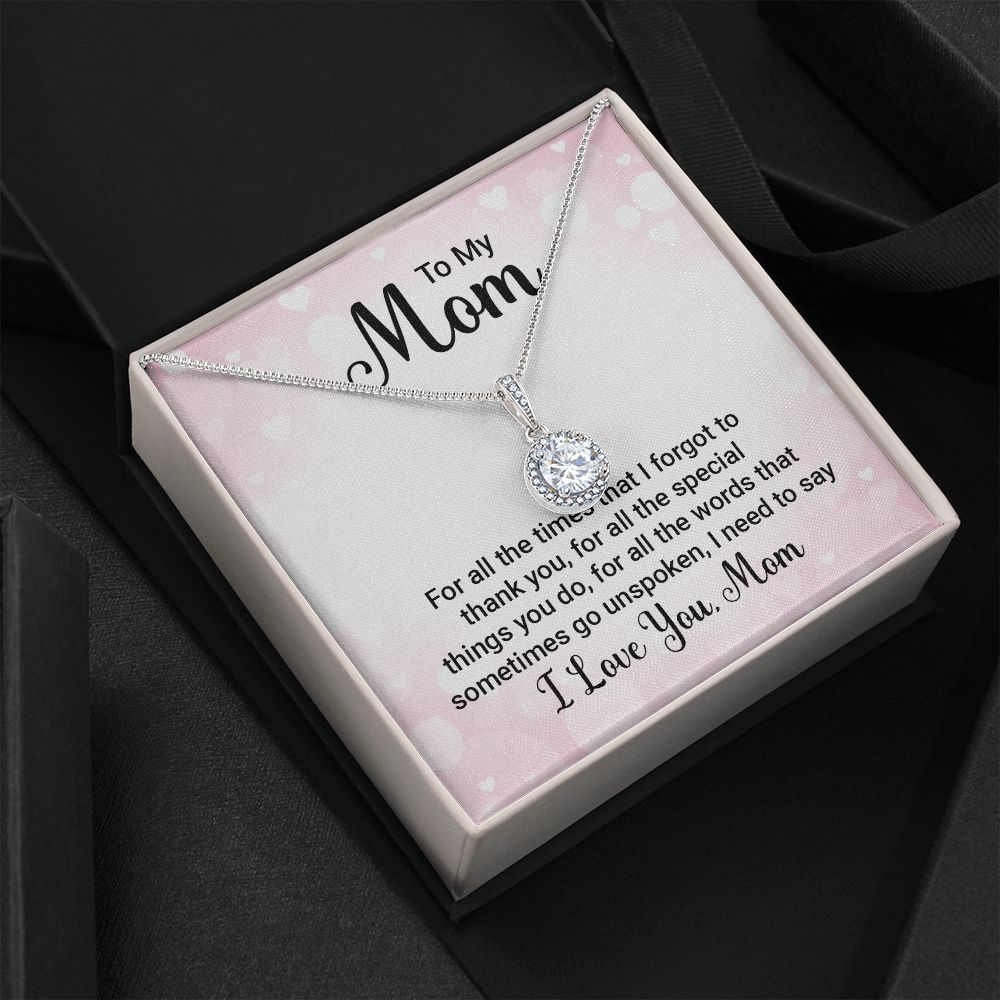 To My Mom For All The Times Eternal Hope Necklace Message Card-Express Your Love Gifts