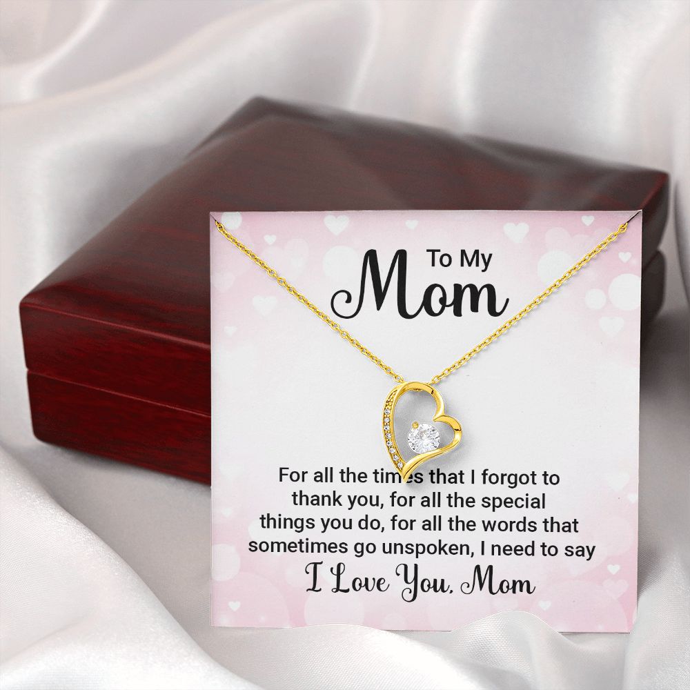 To My Mom For All The Times Forever Necklace w Message Card-Express Your Love Gifts