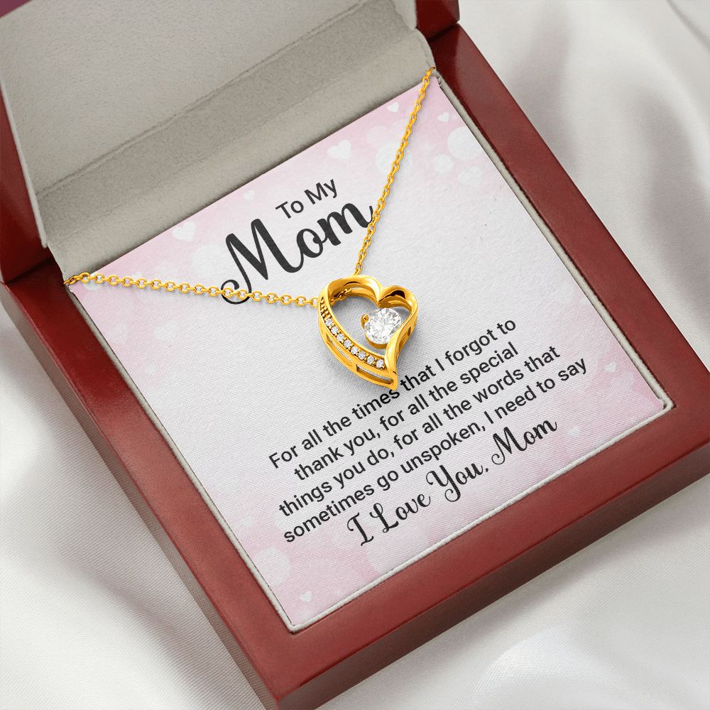 To My Mom For All The Times Forever Necklace w Message Card-Express Your Love Gifts