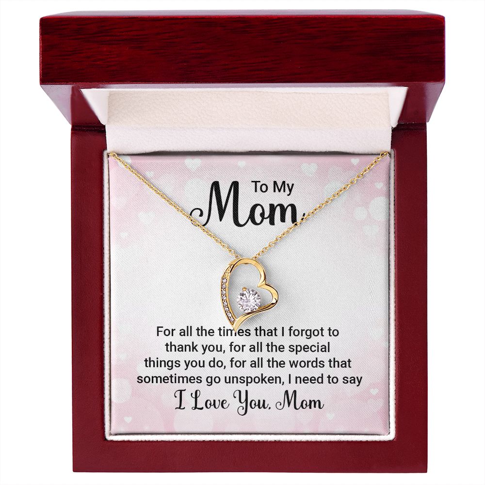 To My Mom For All The Times Forever Necklace w Message Card-Express Your Love Gifts