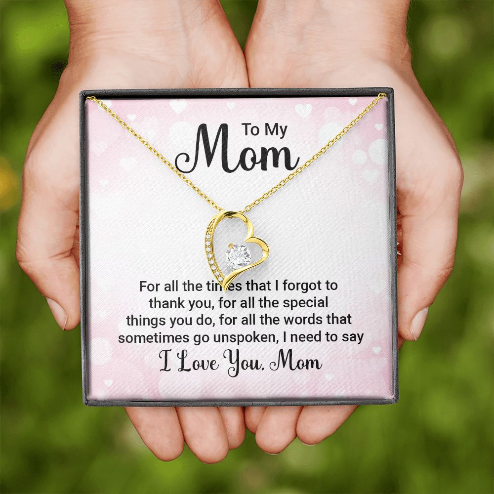 To My Mom For All The Times Forever Necklace w Message Card-Express Your Love Gifts