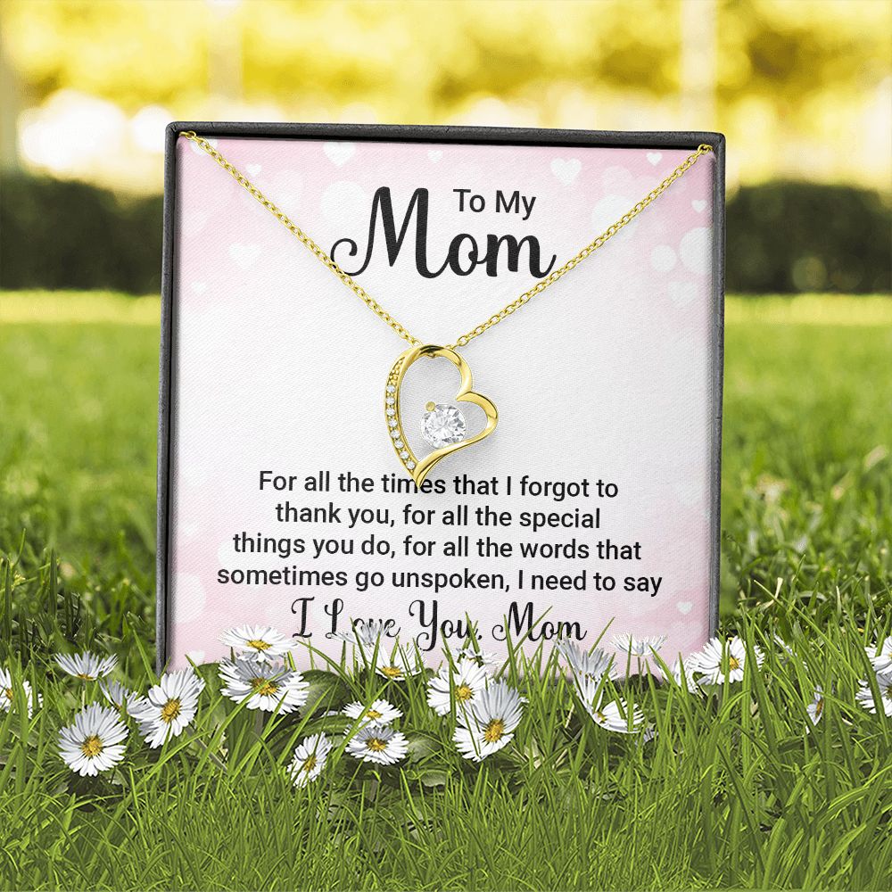 To My Mom For All The Times Forever Necklace w Message Card-Express Your Love Gifts