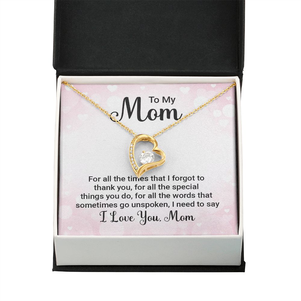 To My Mom For All The Times Forever Necklace w Message Card-Express Your Love Gifts