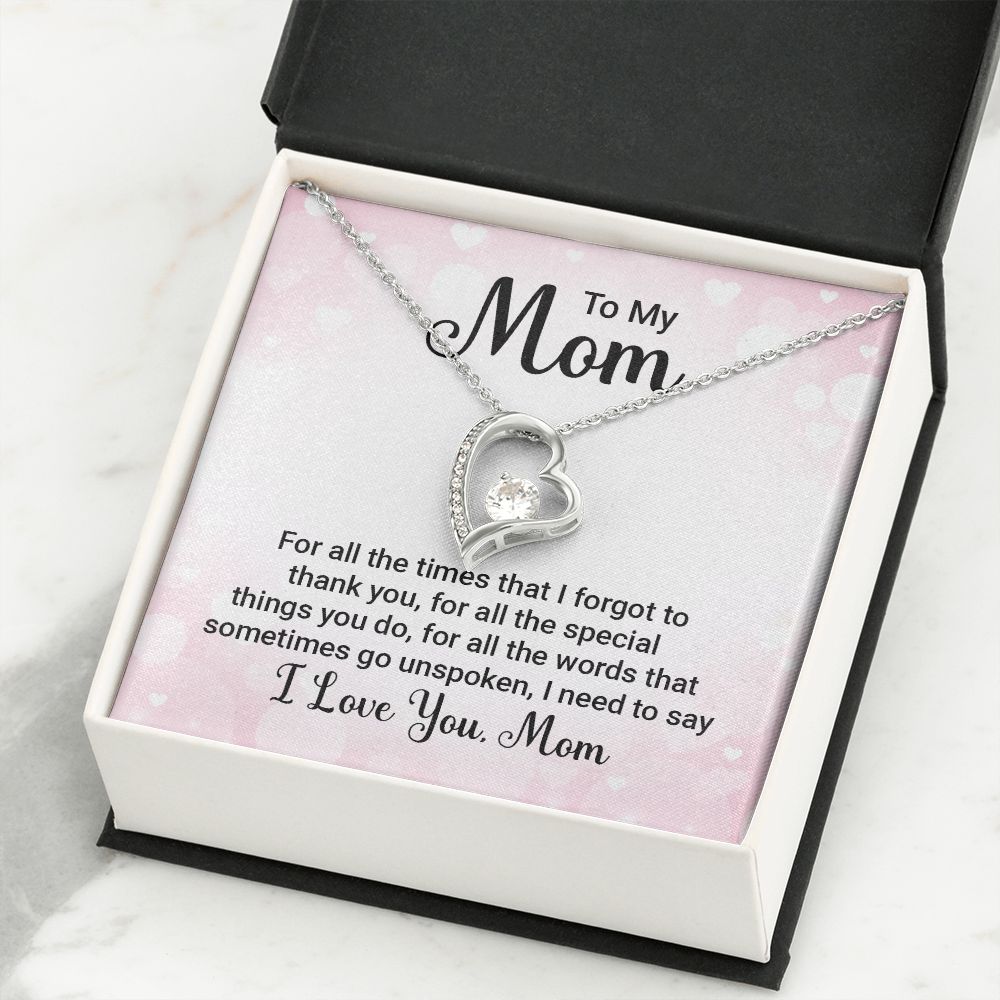 To My Mom For All The Times Forever Necklace w Message Card-Express Your Love Gifts