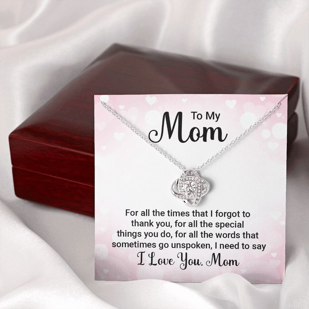 To My Mom For All The Times Infinity Knot Necklace Message Card-Express Your Love Gifts