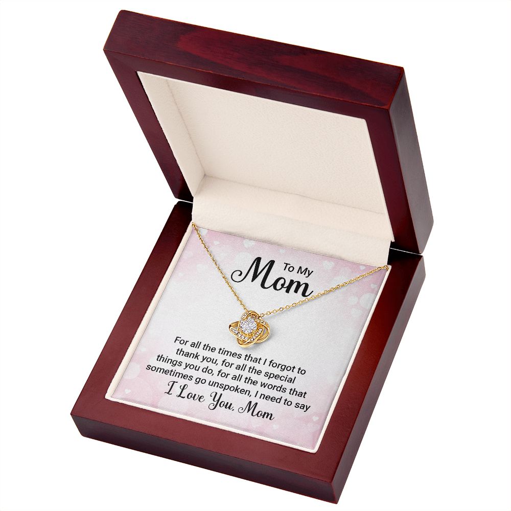 To My Mom For All The Times Infinity Knot Necklace Message Card-Express Your Love Gifts