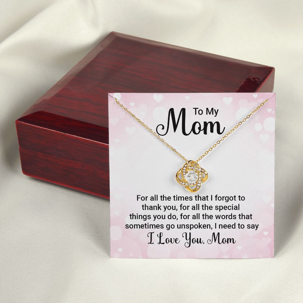 To My Mom For All The Times Infinity Knot Necklace Message Card-Express Your Love Gifts