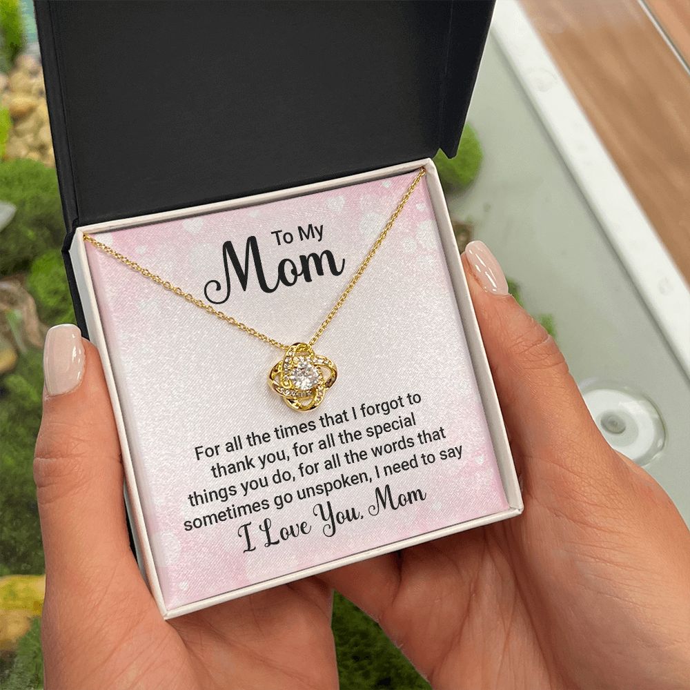 To My Mom For All The Times Infinity Knot Necklace Message Card-Express Your Love Gifts