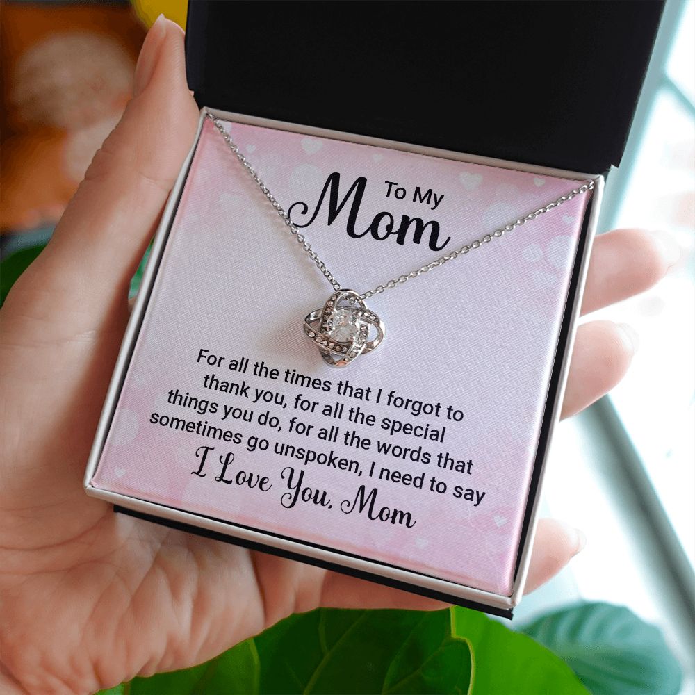 To My Mom For All The Times Infinity Knot Necklace Message Card-Express Your Love Gifts