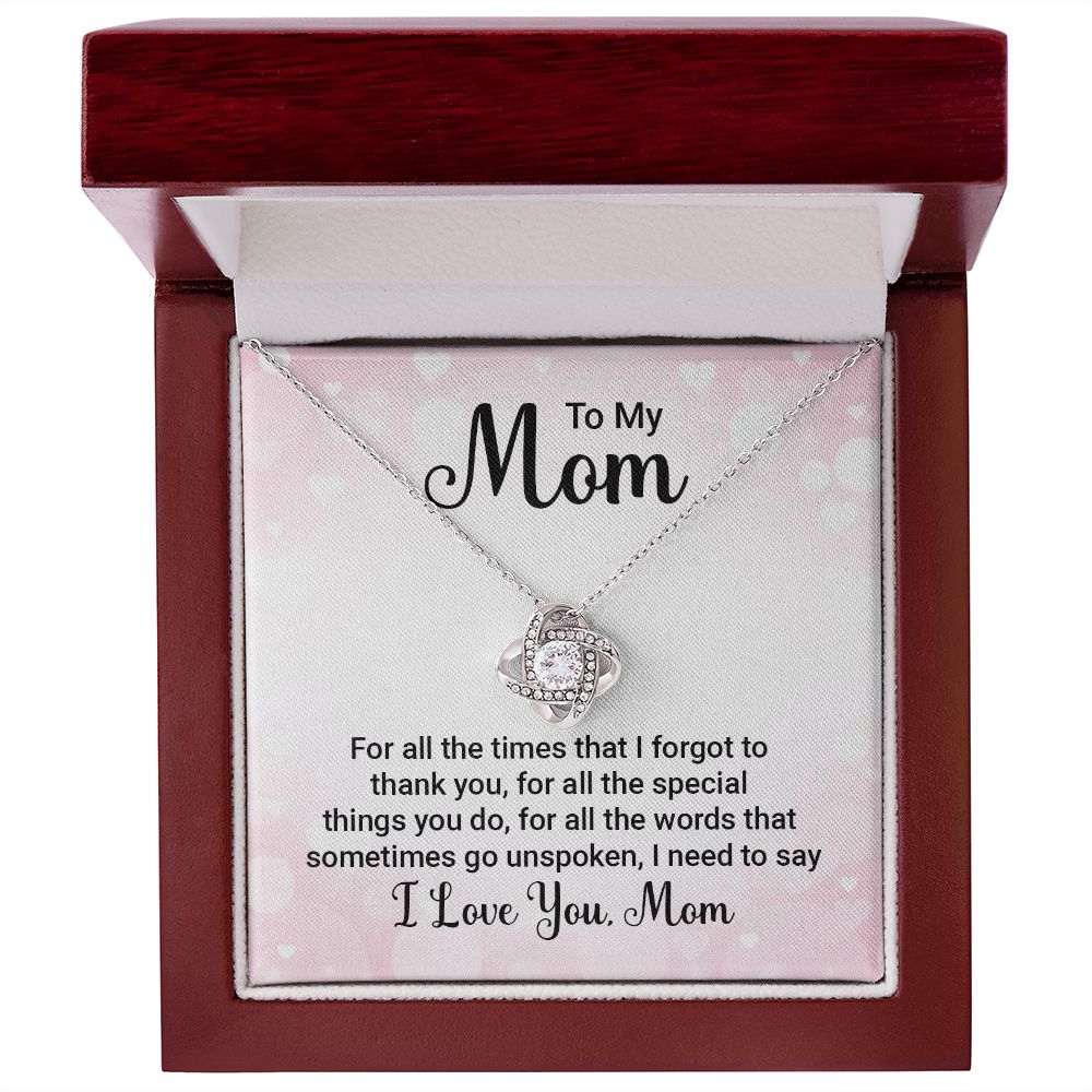 To My Mom For All The Times Infinity Knot Necklace Message Card-Express Your Love Gifts