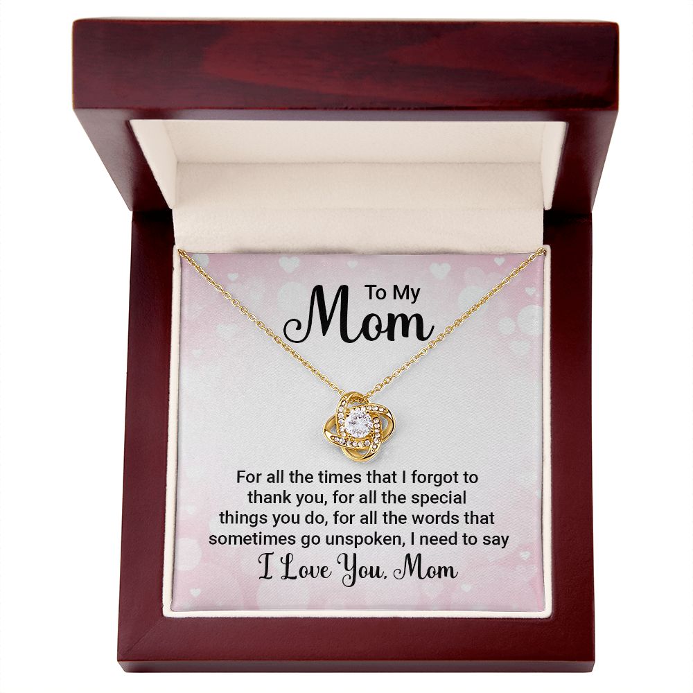 To My Mom For All The Times Infinity Knot Necklace Message Card-Express Your Love Gifts