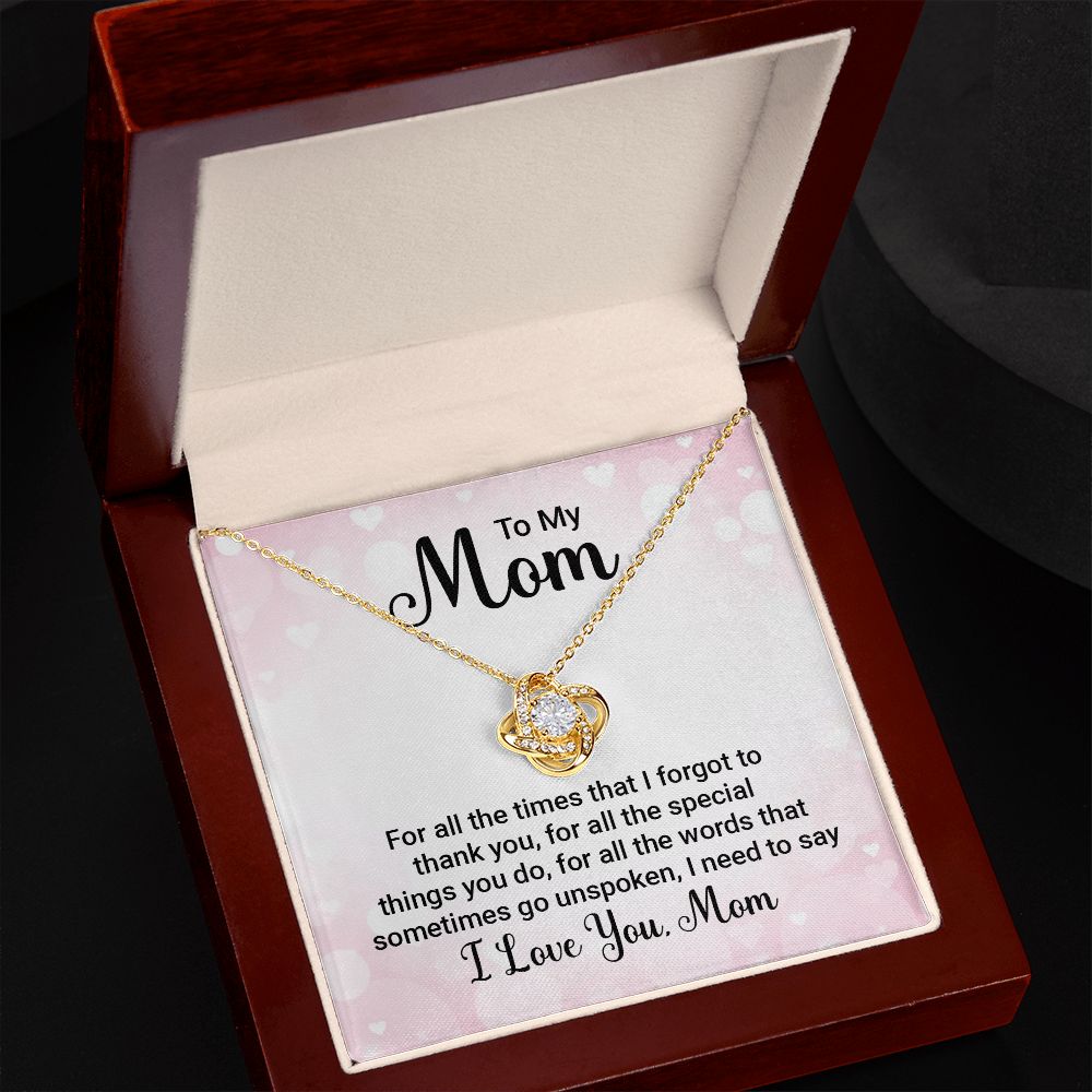 To My Mom For All The Times Infinity Knot Necklace Message Card-Express Your Love Gifts