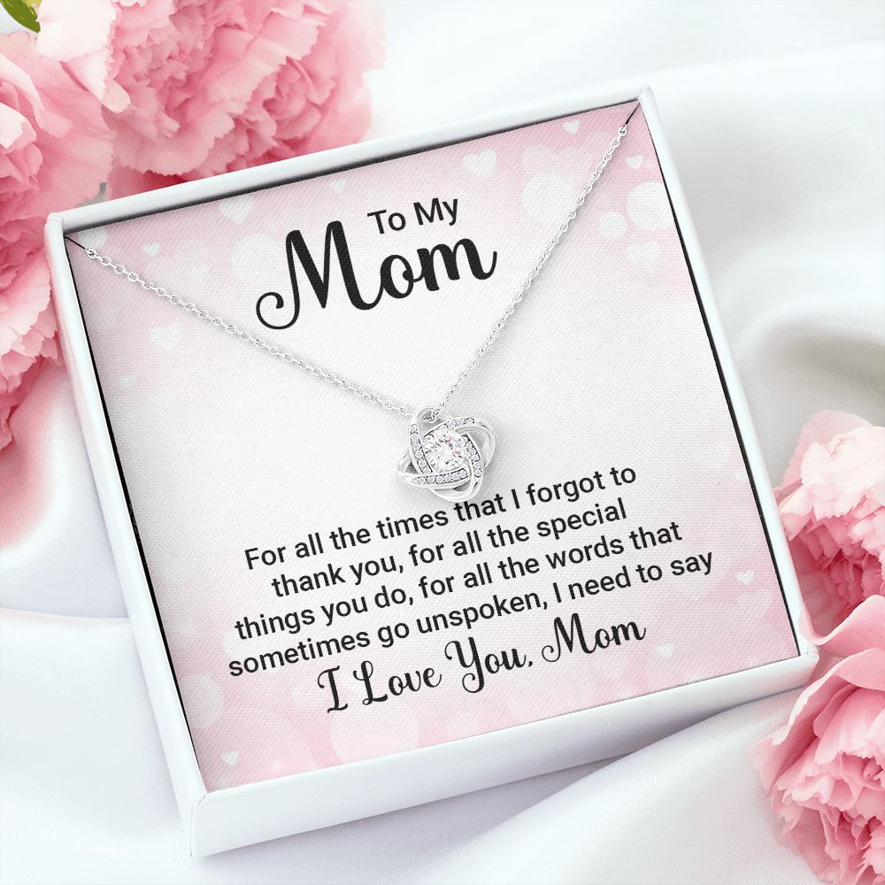 To My Mom For All The Times Infinity Knot Necklace Message Card-Express Your Love Gifts