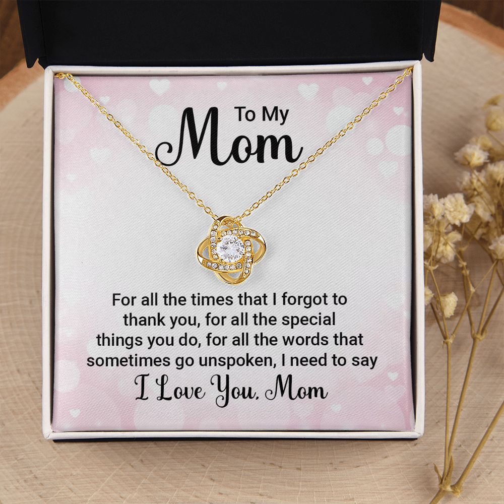 To My Mom For All The Times Infinity Knot Necklace Message Card-Express Your Love Gifts