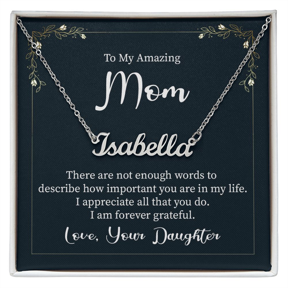 To My Mom Forever Grateful Daughter Custom Name Necklace-Express Your Love Gifts