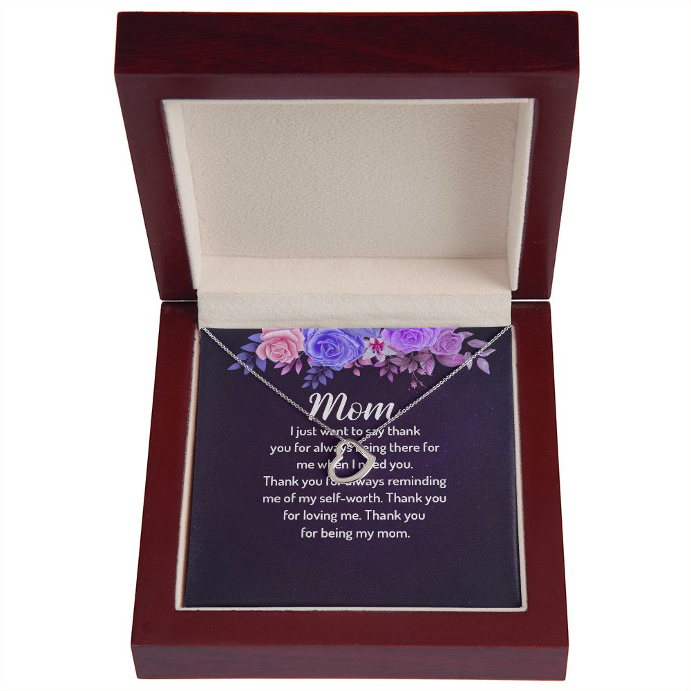 To My Mom I Just Want to Say Thank You Delicate Heart Necklace-Express Your Love Gifts