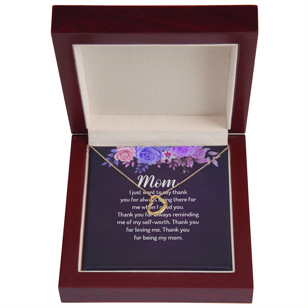 To My Mom I Just Want to Say Thank You Delicate Heart Necklace-Express Your Love Gifts