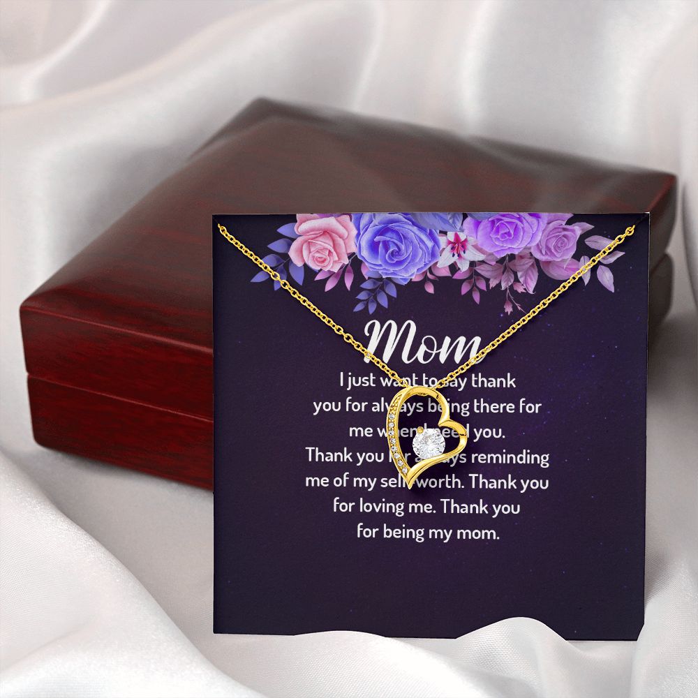 To My Mom I Just Want to Say Thank You Forever Necklace w Message Card-Express Your Love Gifts