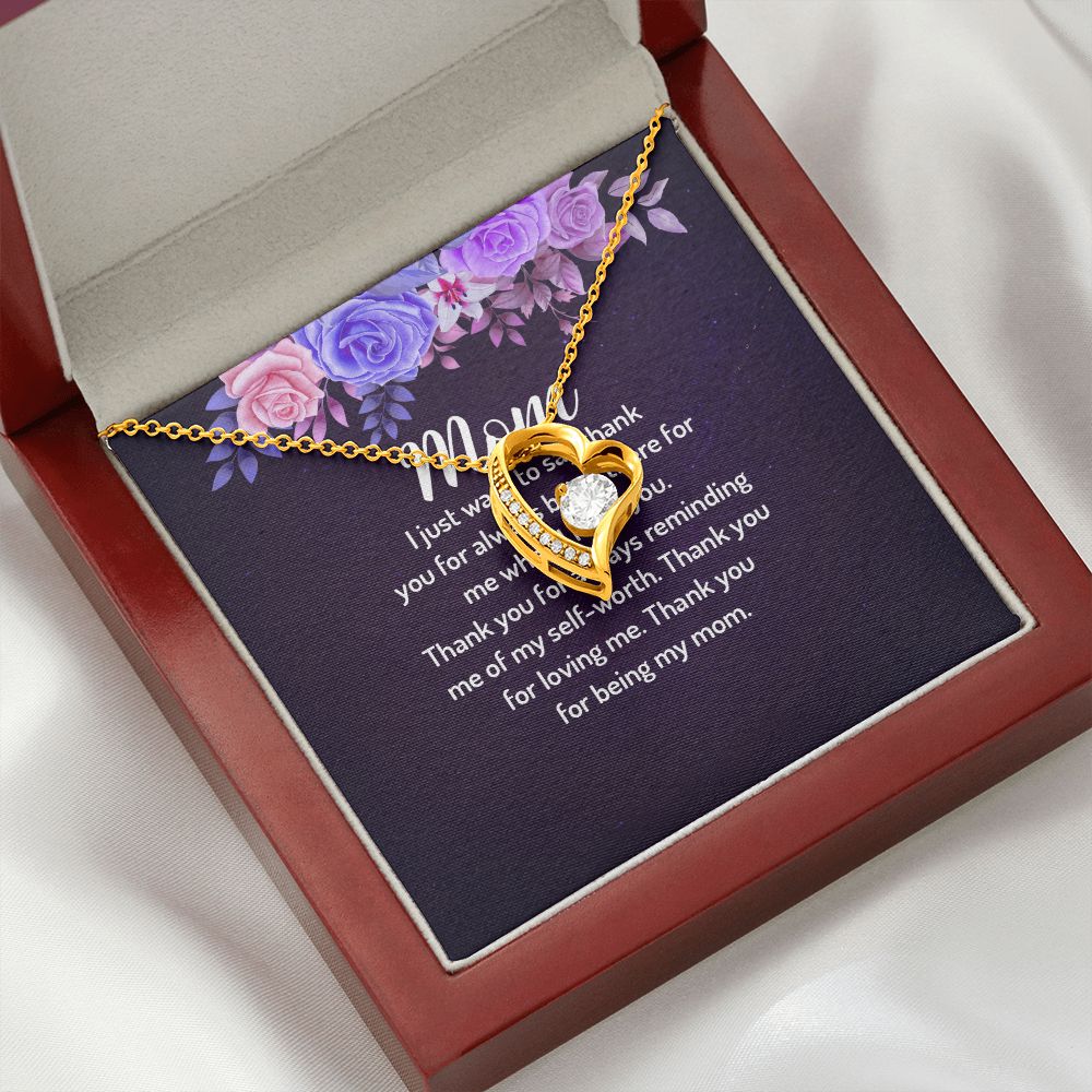 To My Mom I Just Want to Say Thank You Forever Necklace w Message Card-Express Your Love Gifts