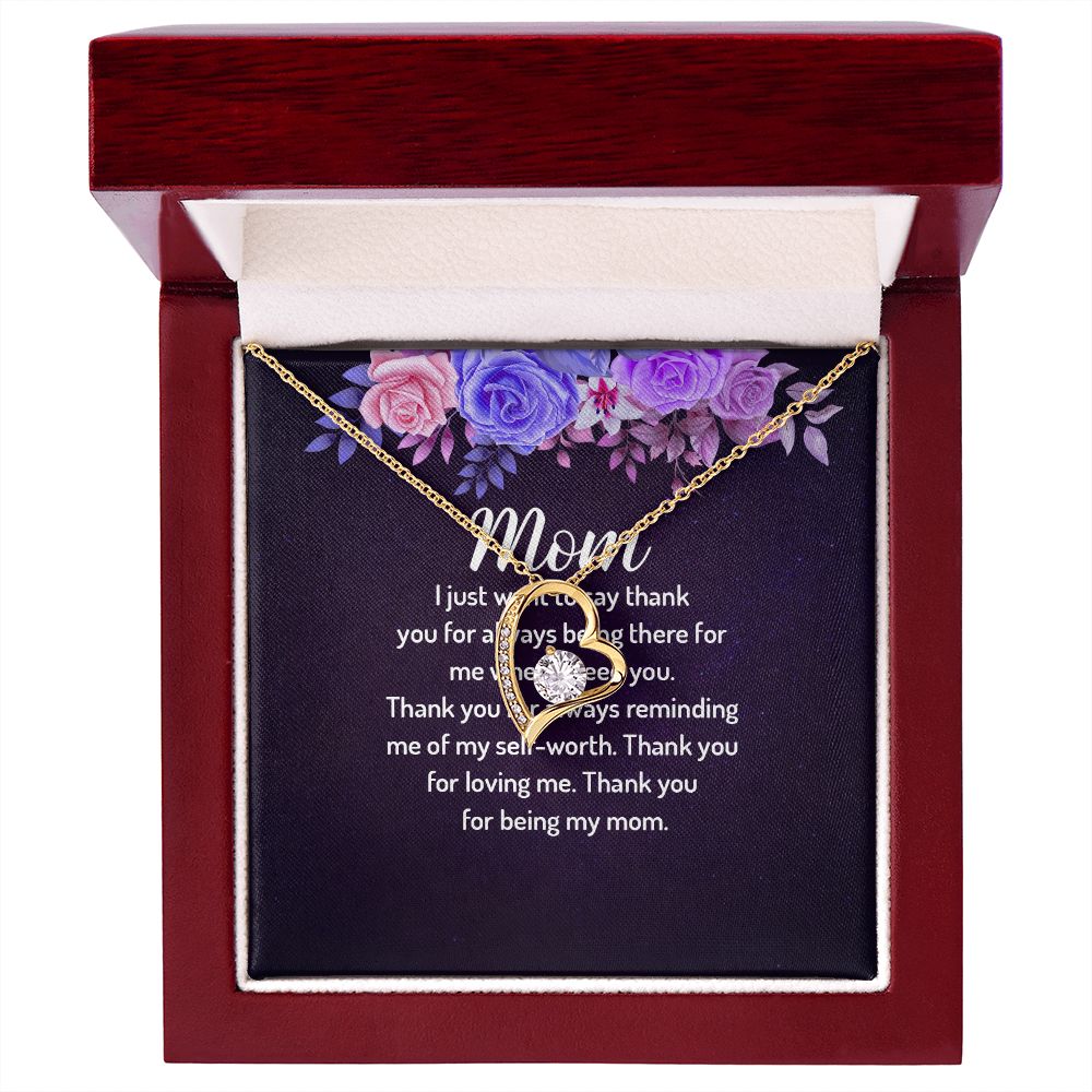 To My Mom I Just Want to Say Thank You Forever Necklace w Message Card-Express Your Love Gifts