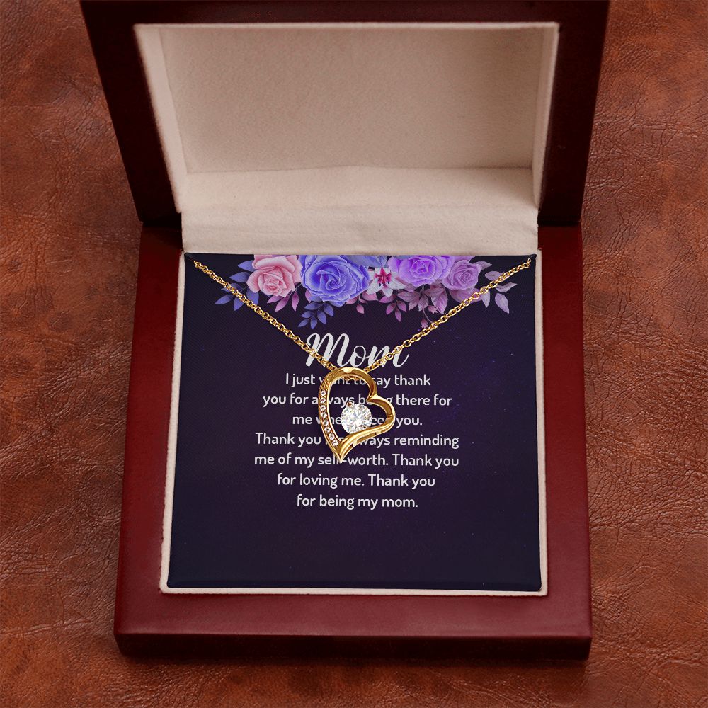 To My Mom I Just Want to Say Thank You Forever Necklace w Message Card-Express Your Love Gifts