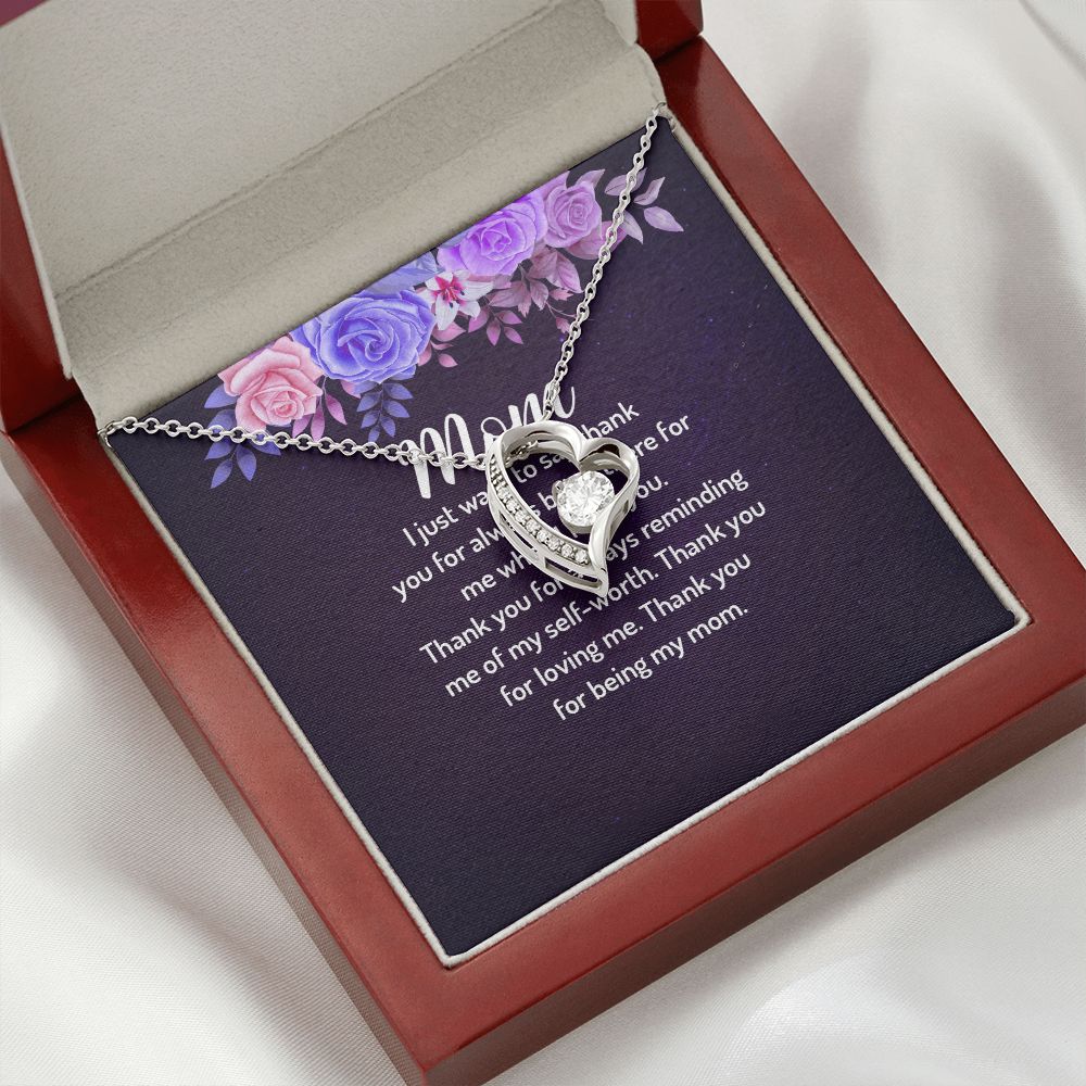 To My Mom I Just Want to Say Thank You Forever Necklace w Message Card-Express Your Love Gifts