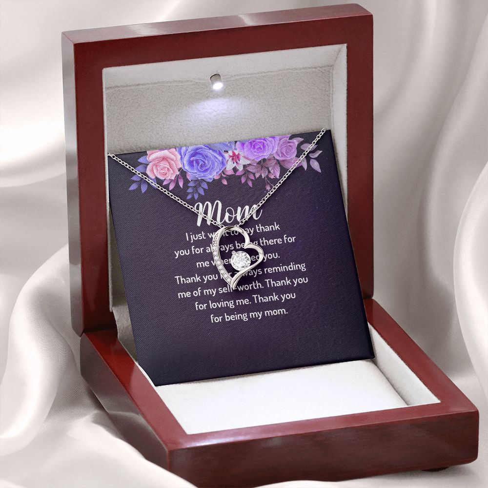 To My Mom I Just Want to Say Thank You Forever Necklace w Message Card-Express Your Love Gifts