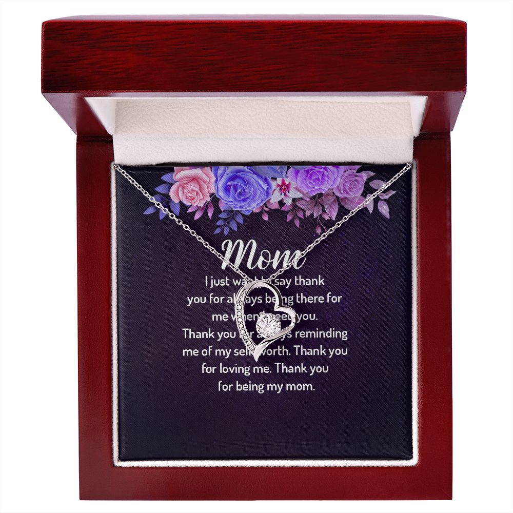 To My Mom I Just Want to Say Thank You Forever Necklace w Message Card-Express Your Love Gifts