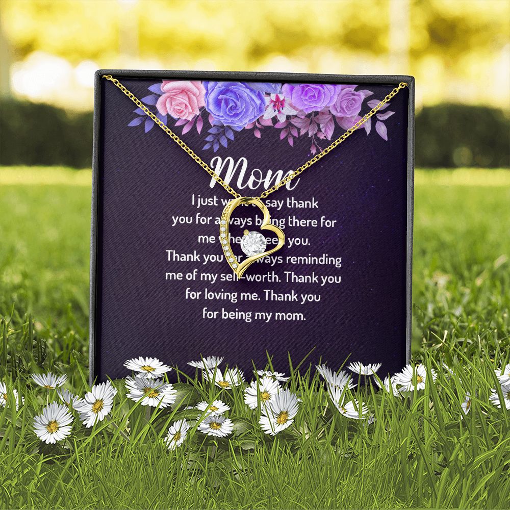 To My Mom I Just Want to Say Thank You Forever Necklace w Message Card-Express Your Love Gifts