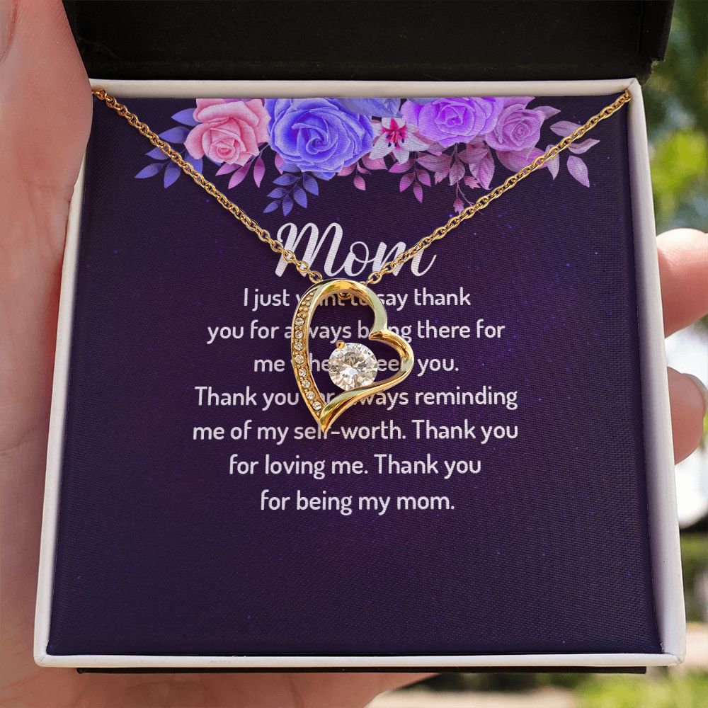 To My Mom I Just Want to Say Thank You Forever Necklace w Message Card-Express Your Love Gifts